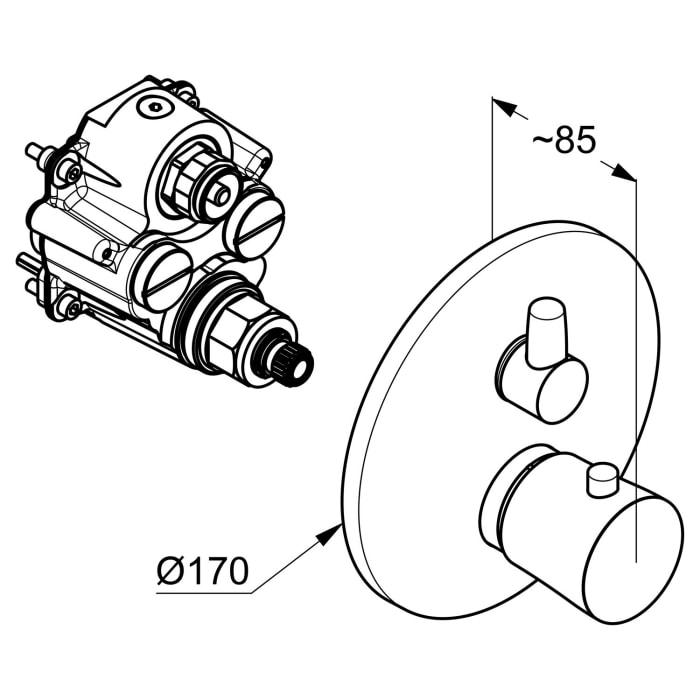 Kludi BALANCE Unterputz-Wanne-Brause Thermostatarmatur