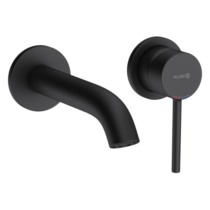 Kludi BOZZ Unterputz Waschtisch Zweiloch-Wand-Einhandmischer, Ausladung 18 cm