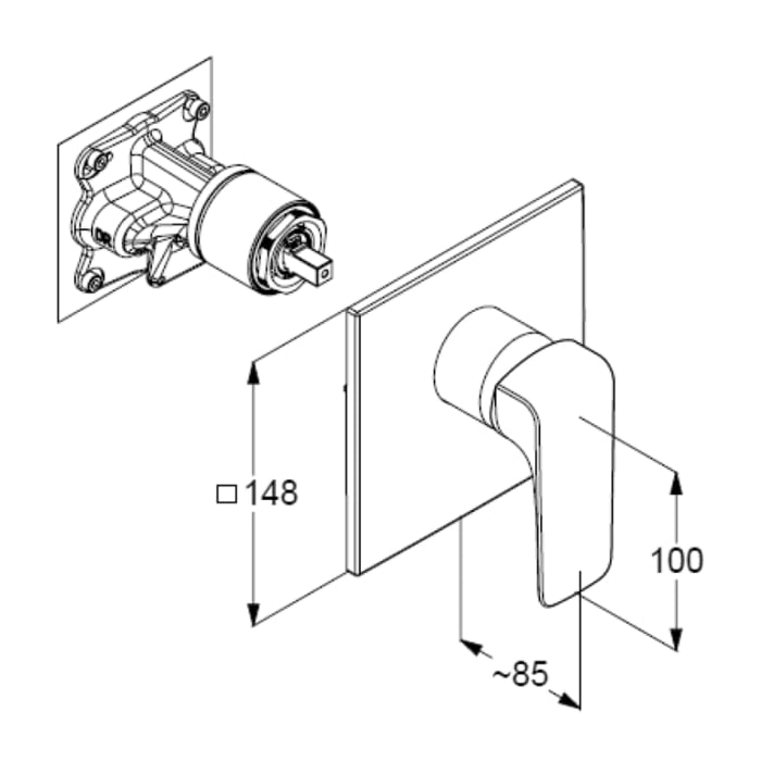 Kludi AMEO Brause-Einhandmischer, Unterputz