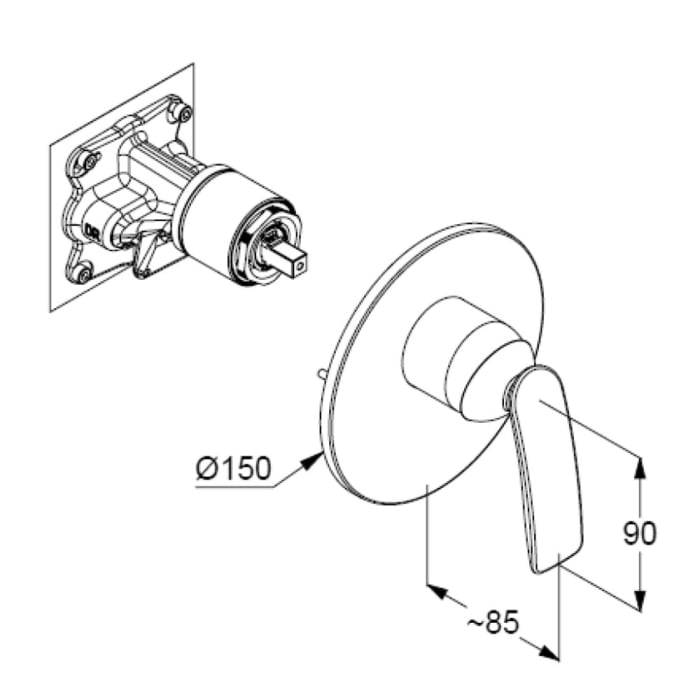 Kludi BALANCE Brause-Einhandmischer Unterputz