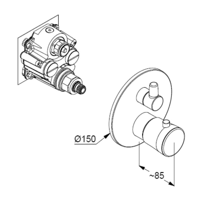 Kludi BALANCE Thermostat-Armatur Unterputz
