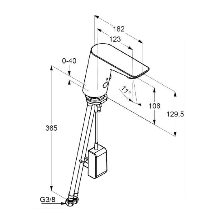 Kludi BALANCE Elektronische Waschtisch-Armatur mit Netzteil