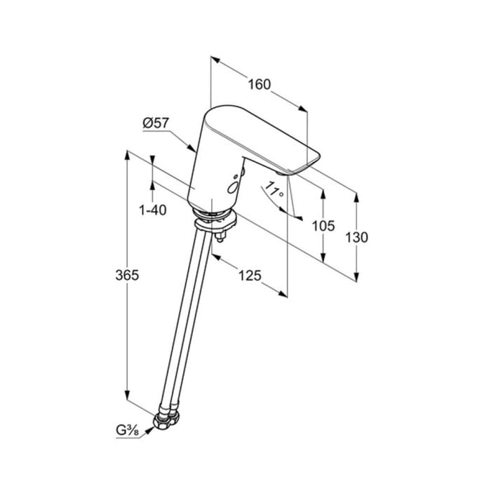 Kludi BALANCE Elektronische Waschtisch-Armatur mit Batterie
