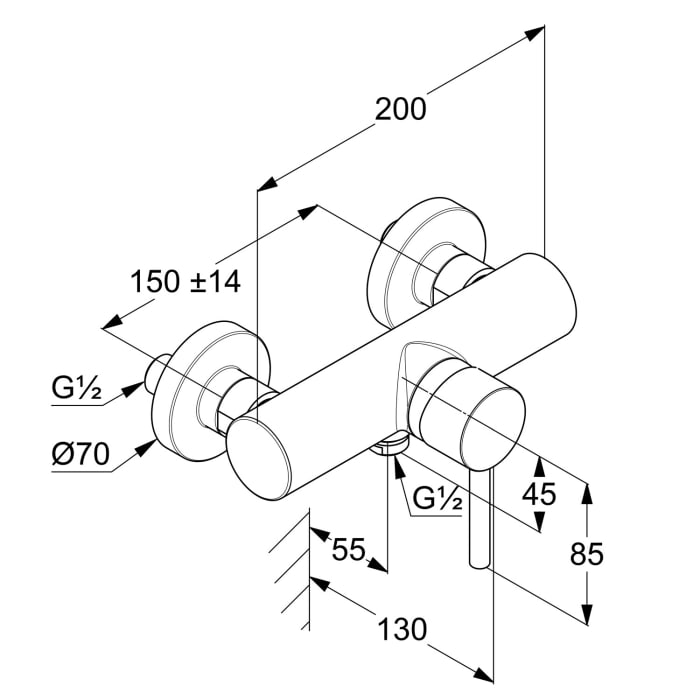 Kludi BOZZ Aufputz Brause-Einhandmischer, eigensicher gegen Rückfließen