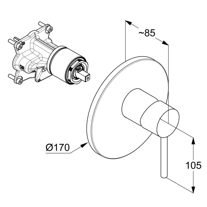 Kludi BOZZ Unterputz-Brause-Einhandmischer