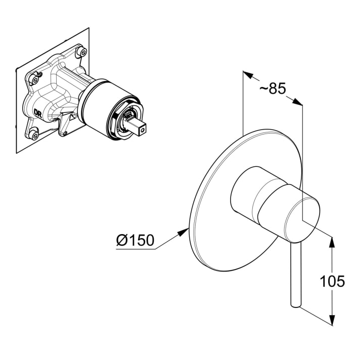Kludi BOZZ Unterputz-Brause-Einhandmischer