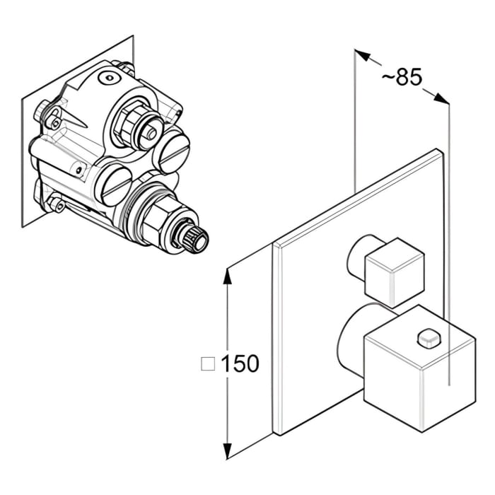 Kludi DECUS Unterputz-Brause-Thermostat-Armatur