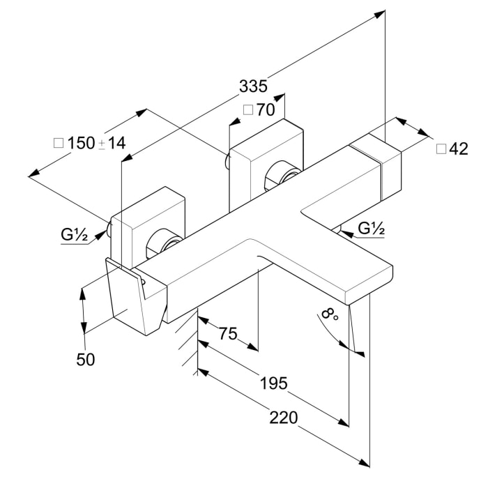 Kludi DECUS Wannenfüll- und Brause-Einhandmischer, eigensicher