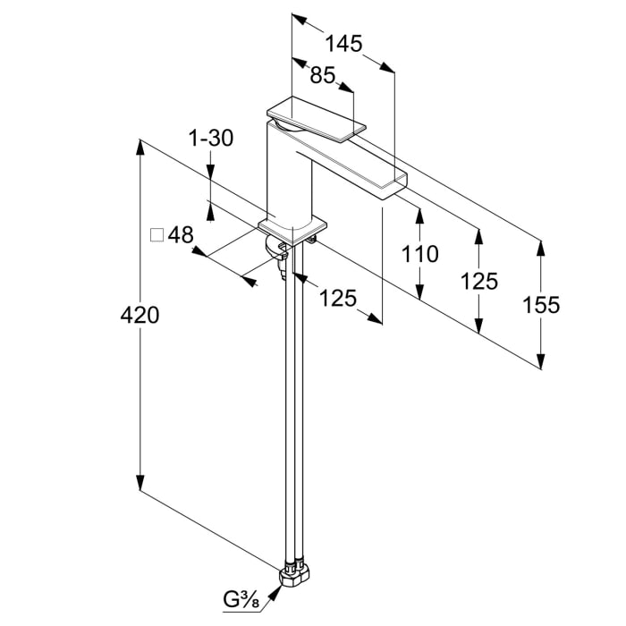 Kludi DECUS Waschtisch-Einhandmischer 110 ohne Ablaufgarnitur