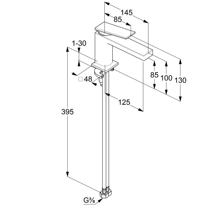 Kludi DECUS Waschtisch-Einhandmischer 85 ohne Ablaufgarnitur