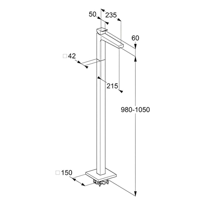 Kludi DECUS Waschtisch-Einhandmischer DN 15, für Bodenmontage