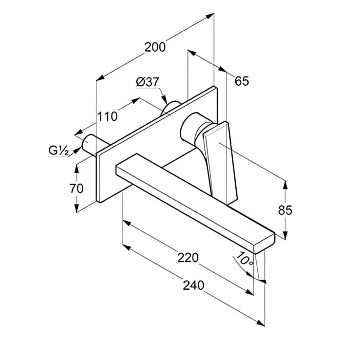 Kludi DECUS Unterputz-Waschtisch-Einhandmischer DN 15, Ausladung 22 cm