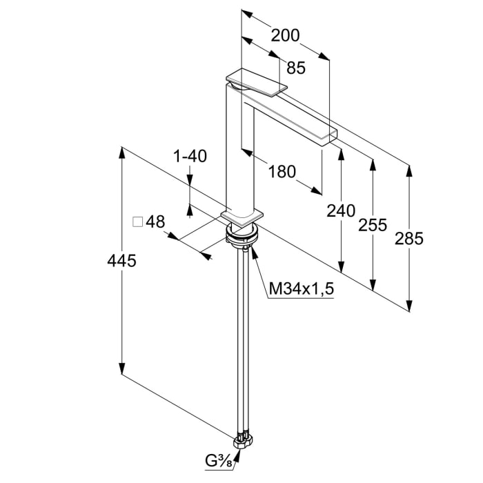 Kludi DECUS Waschschüssel-Einhandmischer 240 ohne Ablaufgarnitur