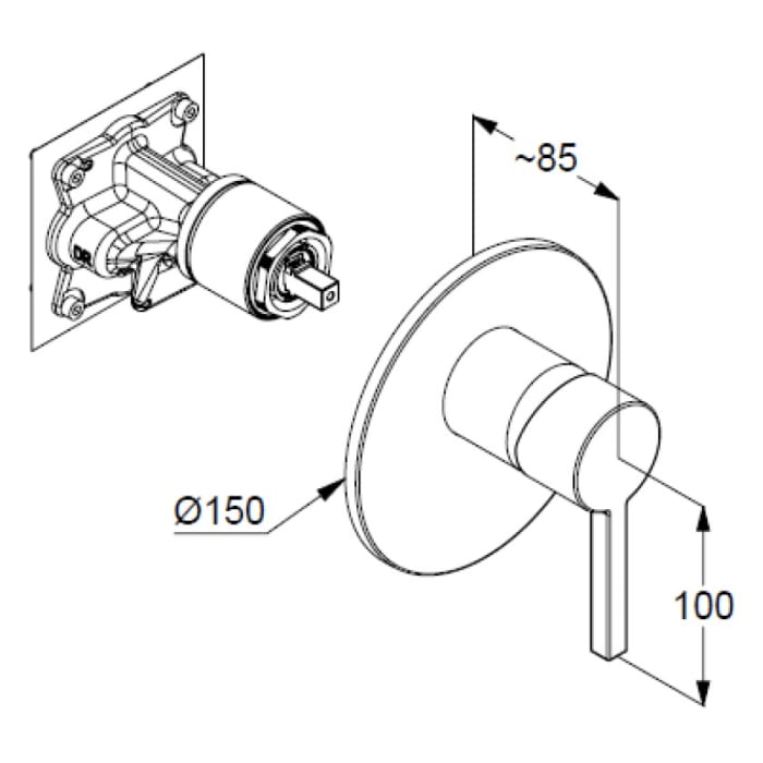 Kludi NOVA FONTE Unterputz Brause Einhandmischer mit Funktionseinheit