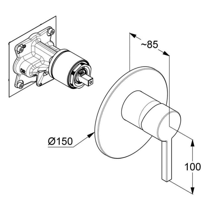Kludi NOVA FONTE Unterputz Brause Einhandmischer mit Funktionseinheit