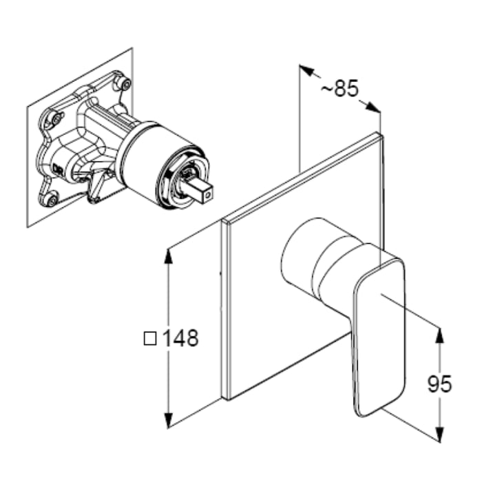 Kludi PURE&STYLE Unterputz Brause-Einhandmischer mit Funktionseinheit