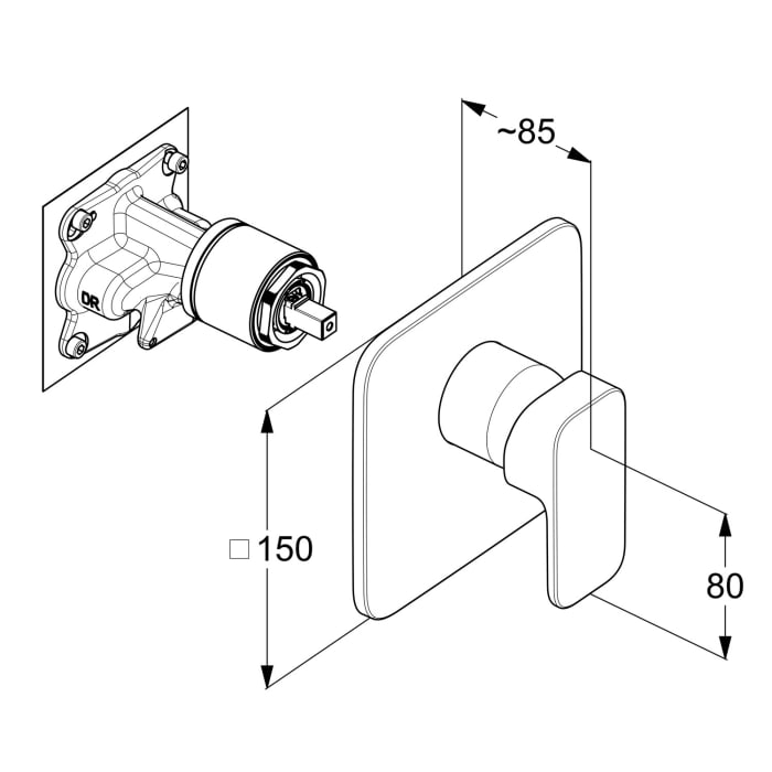Kludi RENON Unterputz-Brause-Einhandmischer, Feinbau-Set, für 1 Verbraucher