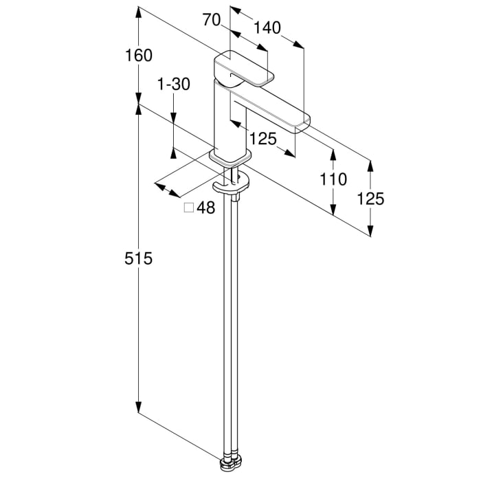 Kludi RENON Waschtisch-Einhandmischer 110 ohne Ablaufgarnitur
