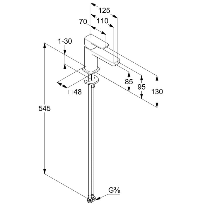 Kludi RENON Waschtisch-Einhandmischer 85 ohne Ablaufgarnitur