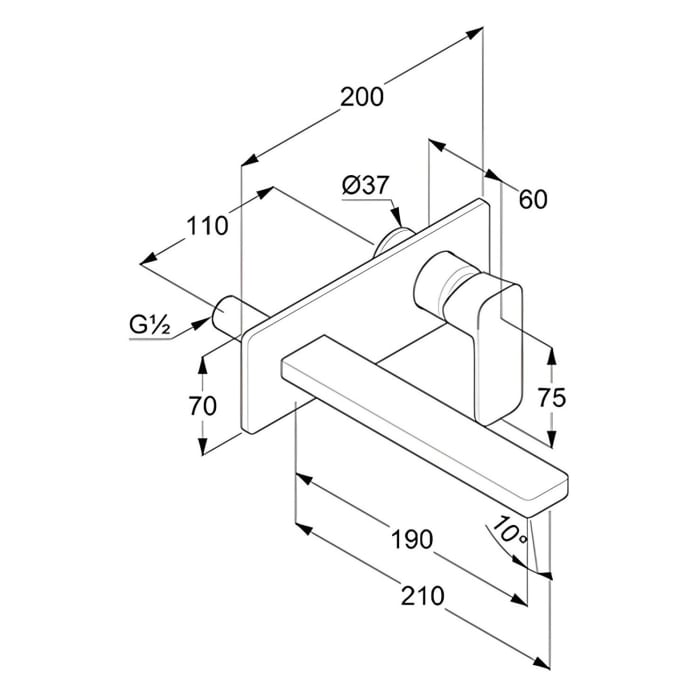 Kludi RENON Unterputz-Waschtisch-Einhandmischer DN 15, Ausladung 19 cm