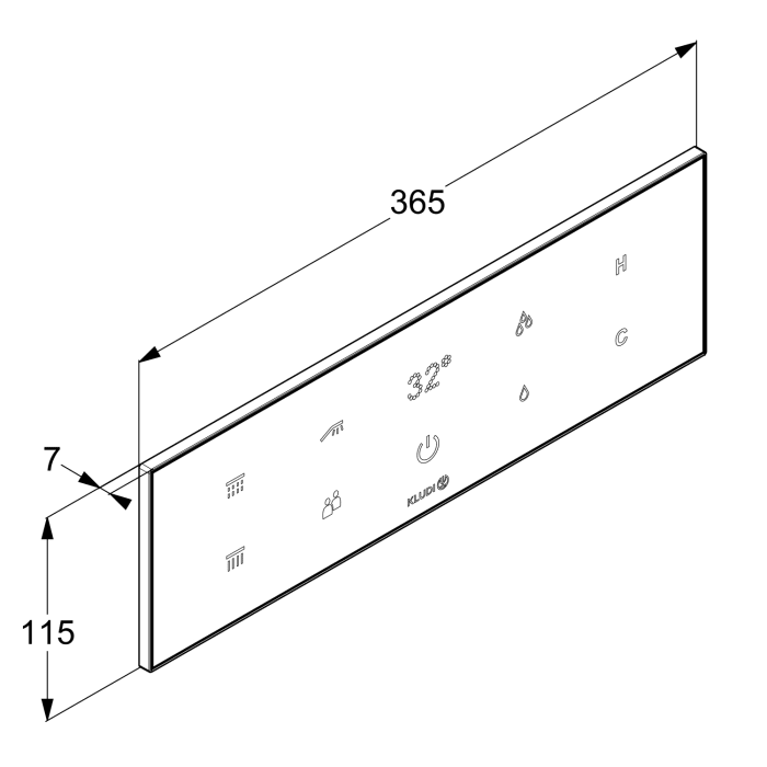 Kludi TOUCHTRONIC elektronisches Unterputz-Thermostat DN 15 mit Feinbauset