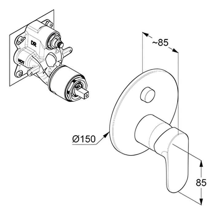 Kludi X1 Unterputz-Wannenfüll-und Brause-Einhandmischer