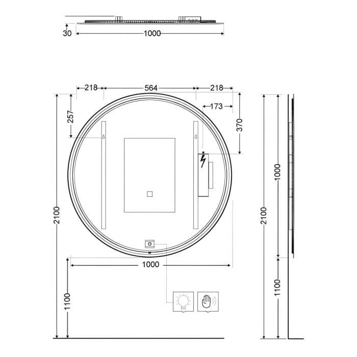 Kludi LUMA LED-Lichtspiegel 100 cm