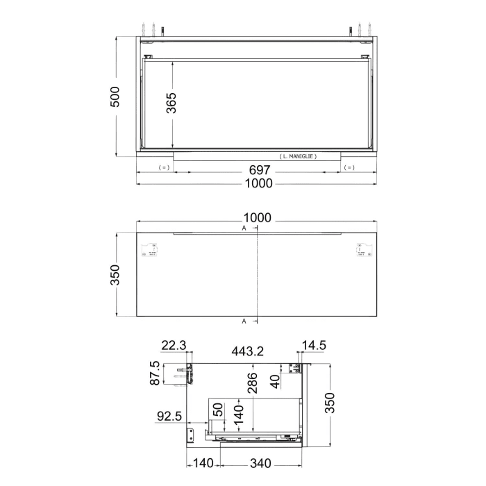 Kludi ICOS Waschtisch mit Unterschrank 101 cm