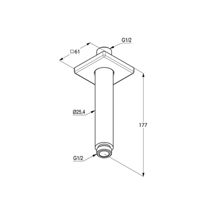 Kludi A-QA Deckenauslass rund 15 cm, eckiger Rosette