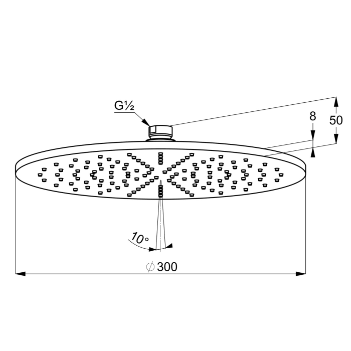 Kludi A-QA Tellerkopfbrause flache Ausführung Ø 30 cm