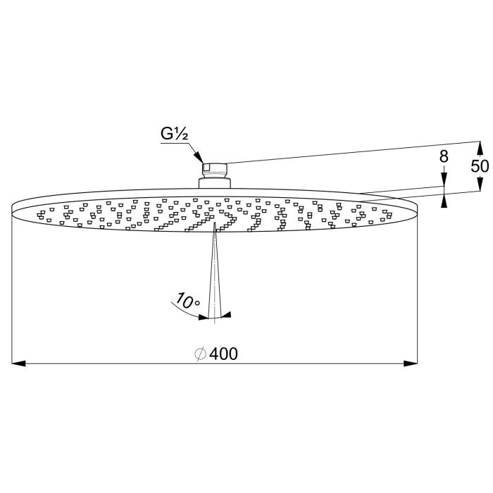 Kludi A-QA Tellerkopfbrause flache Ausführung Ø 40 cm