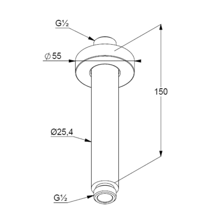 Kludi A-QA Deckenauslass rund 15 cm, runde Rosette