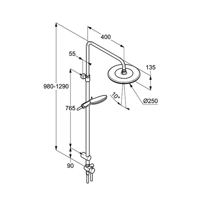 Kludi FRESHLINE Dual Shower System ohne Thermostatarmatur
