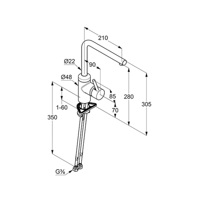 Kludi L-INE Spültisch-Einhandmischer