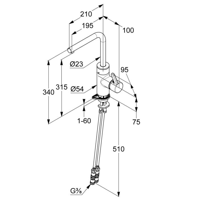 Kludi E-GO Elektronischer Spültisch-Einhandmischer