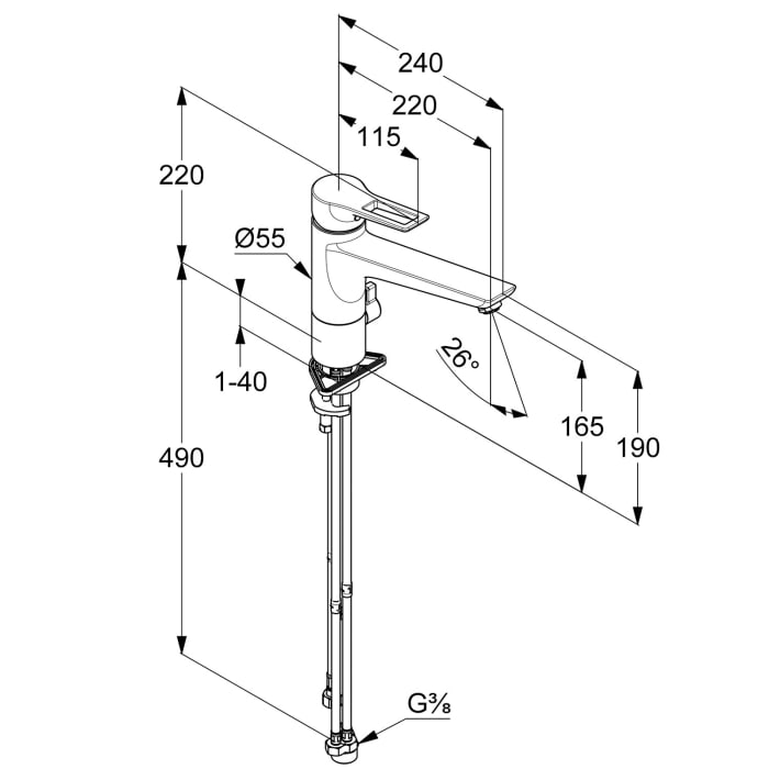 Kludi MIX Spültisch-Multi-Einhandmischer, Niederdruck