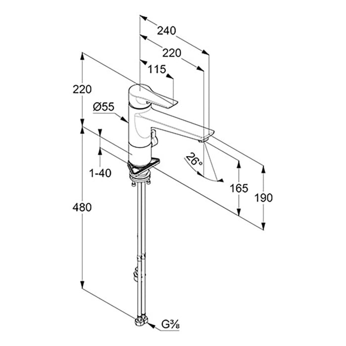 Kludi MIX Spültisch-Multi-Einhandmischer DN 15, geschlossener Hebel