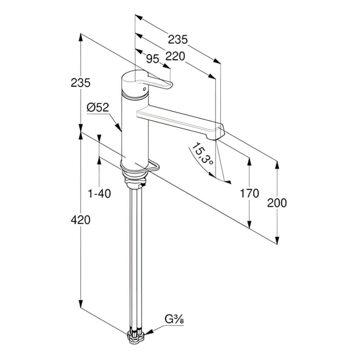 Kludi M3 Spültisch-Armatur Niederdruck