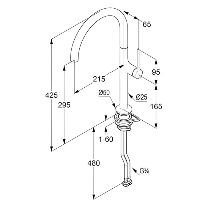Kludi REEF Spültisch-Armatur seitl. Bedienung