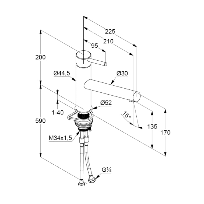 Kludi STEEL Spültisch-Einhandmischer