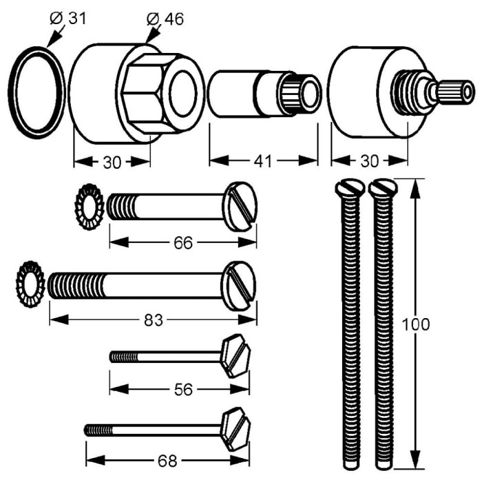 Kludi Ersatz-Verlängerung für Thermostat-UP Armatur
