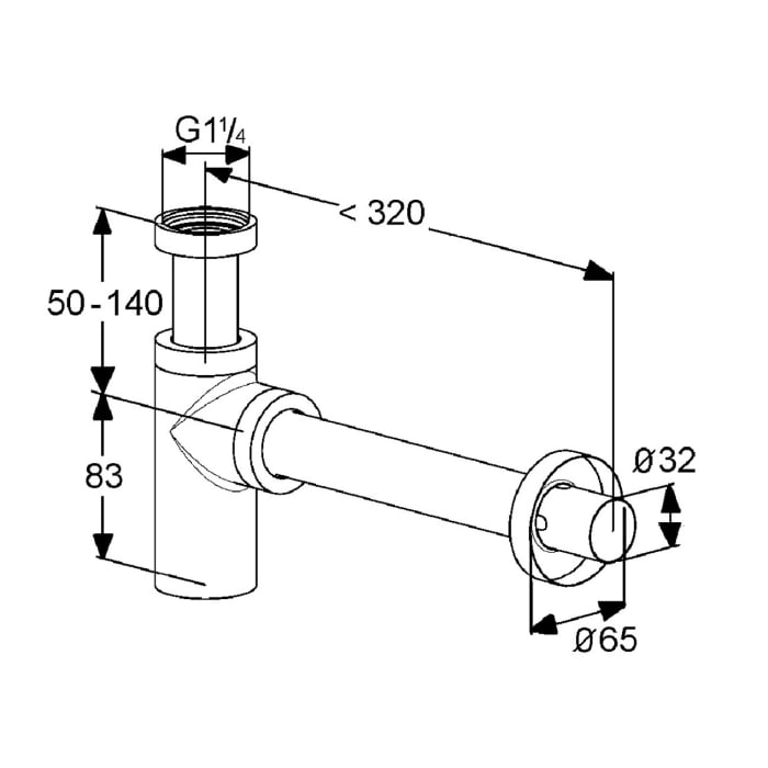 Kludi Design Flaschen Geruchsverschluss G 1 1/4