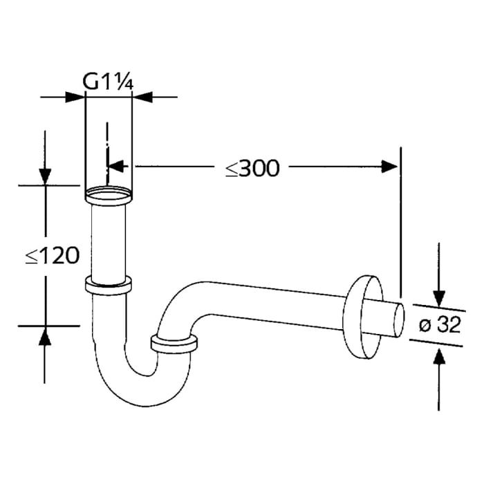 Kludi Röhren-Geruchverschluss längeres Verstellrohr
