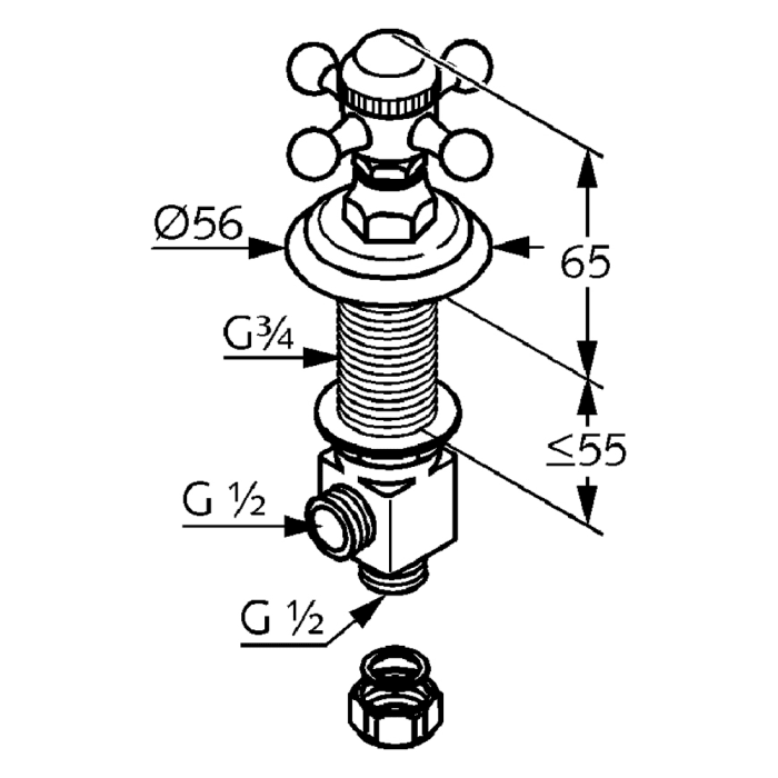 Kludi 1926 Seitenventil Markierung HOT