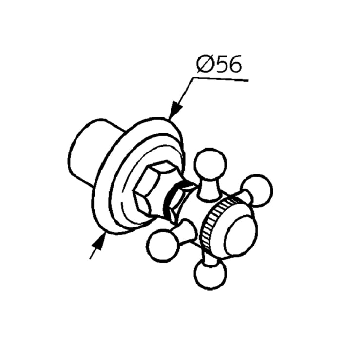 Kludi 1926 UP-Ventil, Feinbau-Set, Markierung: HOT