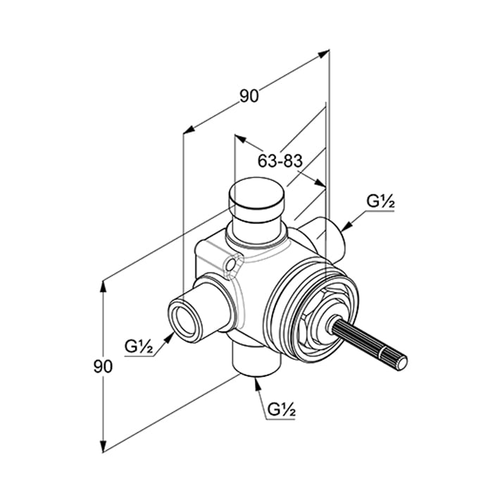 Kludi STANDARD Zwei-Wege-Umstellung Rohbau-Set