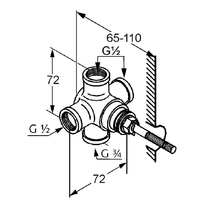 Kludi Zwei-Wege-Umstellung DN 15