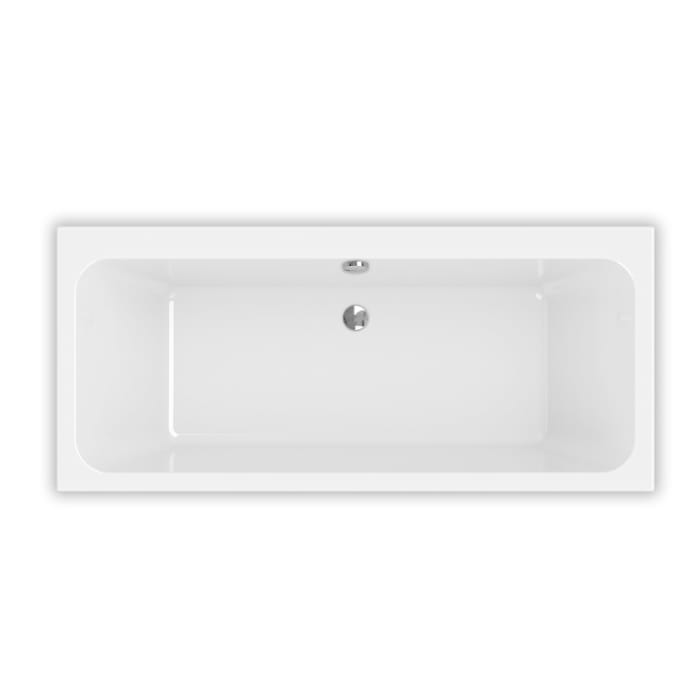 Koralle T350 Badewanne 180 x 80 x 45 ohne Schürze, Überlauf vorne, mit Bohrung nach Zeichnung