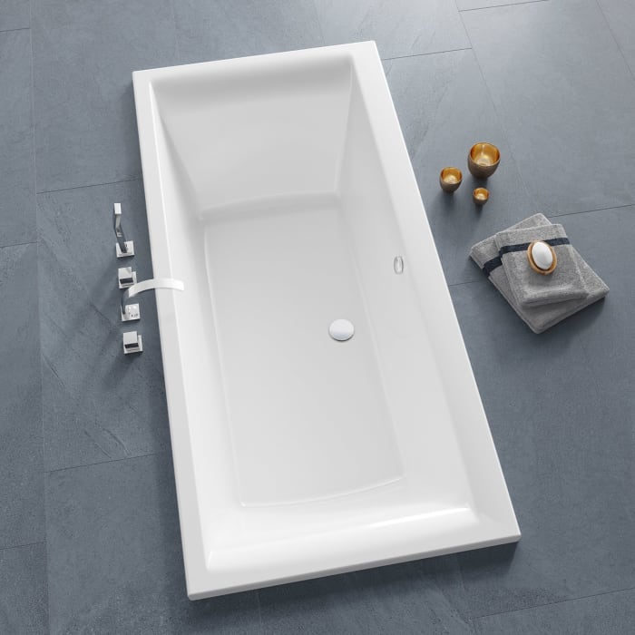 Koralle T750 Badewanne 190 x 90 x 45 ohne Schürze, Überlauf vorne