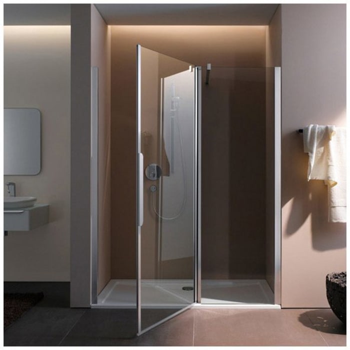 Koralle myDay Pendeltür NPFA mit Festelement für Nische 90 cm rechts